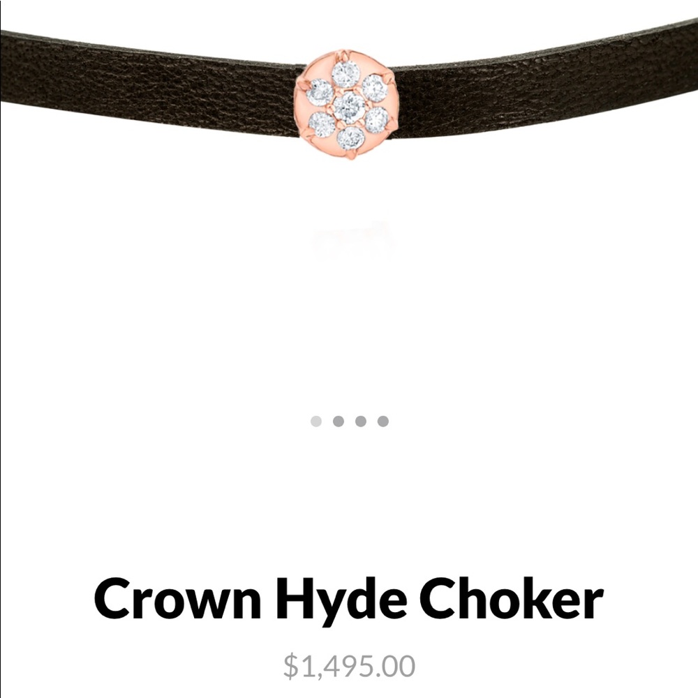 Carbon and Hyde Crown Choker - Rose Gold, Diamond, Leather